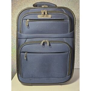 Kenneth Cole Reaction Blue Soft Rolling Carry On Suitcase Luggage RUGGED Vintage